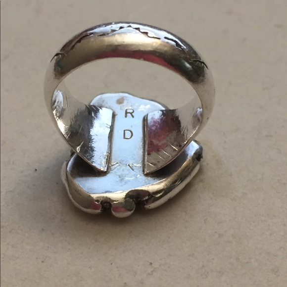 Silver Heart Ring with Turquoise Stone - Picture 3 of 4